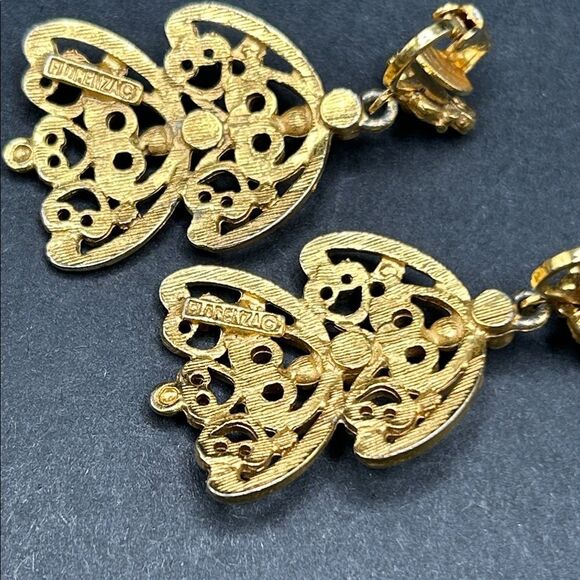VTG Florenza Gold Scrollwork Necklace and Clip On Earring Set - Picture 4 of 9